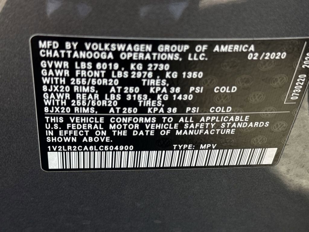 2020 Volkswagen Atlas 3.6L V6 SE