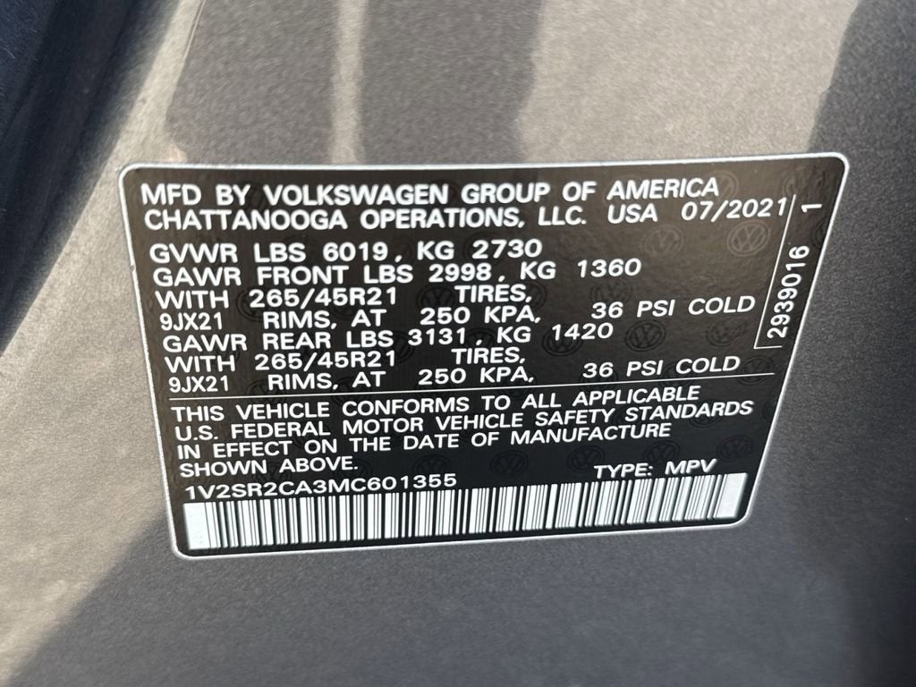 2021 Volkswagen Atlas 3.6L V6 SEL R-Line