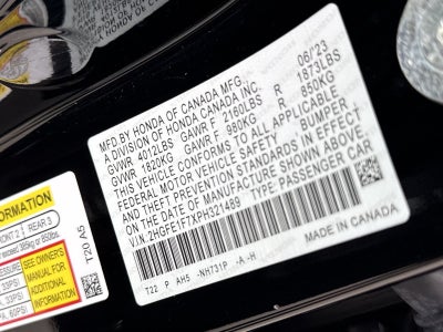 2023 Honda Civic Sedan EX w/o BSI