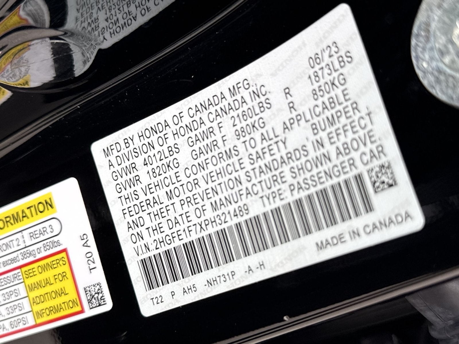 2023 Honda Civic Sedan EX w/o BSI